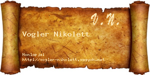 Vogler Nikolett névjegykártya